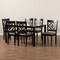 Baxton Studio Renaud Modern and Contemporary Sand Fabric and Dark Brown Finished Wood 7-Piece Dining Set 174-10535-10519-Zoro - alternate 5